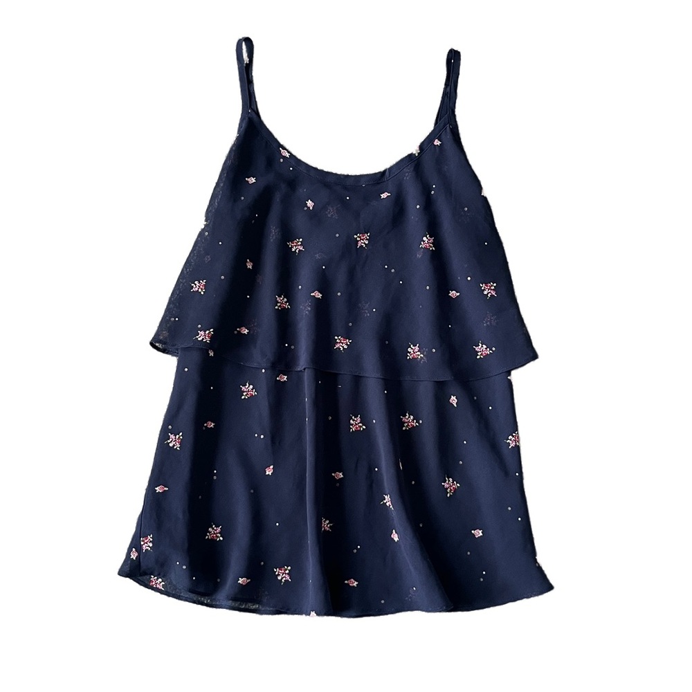 CAbi Navy Blue Floral Tank Size S - Picture 2 of 8